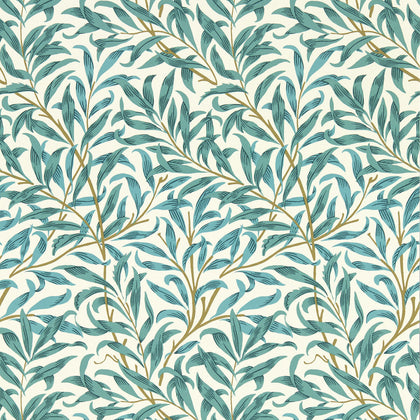 Willow Boughs - Teal Wp Teal By Clarke And Clarke | Clarke & Clarke William Morris Wallcovering | Botanical & Floral Wallcovering Print