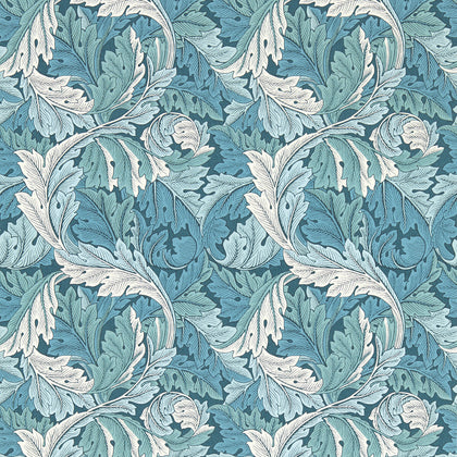 Acanthus - Teal Wp Teal By Clarke And Clarke | Clarke & Clarke William Morris Wallcovering | Botanical & Floral Wallcovering Print