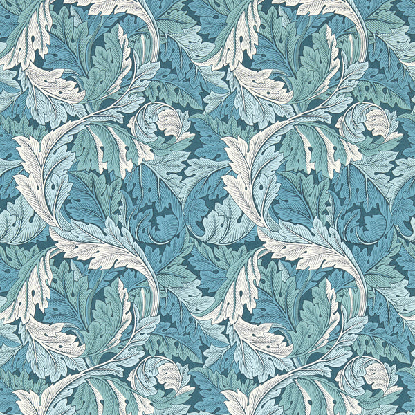 Acanthus - Teal Wp Teal By Clarke And Clarke | Clarke & Clarke William Morris Wallcovering | Botanical & Floral Wallcovering Print