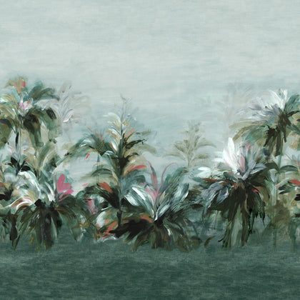 Alberi - Teal/Fuch Banner Teal By Clarke And Clarke | Clarke & Clarke Vivido Wallcovering | Botanical & Floral Wallcovering Print