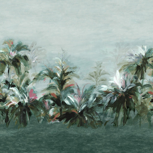 Alberi - Teal/Fuch Banner Teal By Clarke And Clarke | Clarke & Clarke Vivido Wallcovering | Botanical & Floral Wallcovering Print