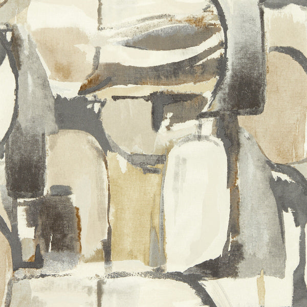 Figura - Linen/Charcoal Wp Grey By Clarke And Clarke | Clarke & Clarke Vivido Wallcovering | Abstract Wallcovering Print