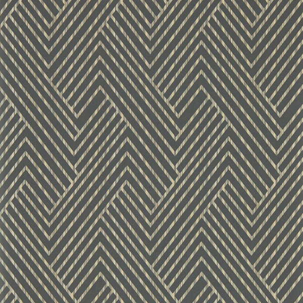 Grassetto - Charcoal Wp Charcoal By Clarke And Clarke | Clarke & Clarke Vivido Wallcovering |Geometric Stripes Wallcovering Print