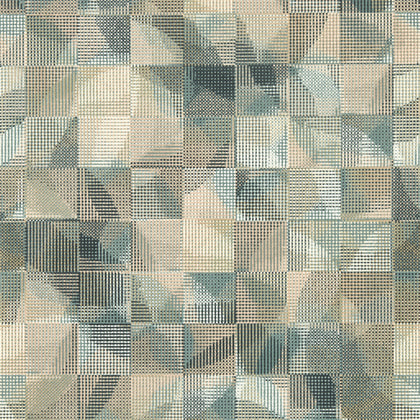 Impatto - Mineral/Blush Wp Turquoise By Clarke And Clarke | Clarke & Clarke Vivido Wallcovering | Geometric Wallcovering Print