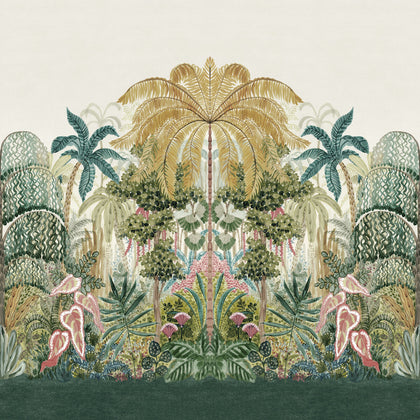 Mombasa - Tropical Banner Wp Orange By Clarke And Clarke | Clarke & Clarke Breegan Jane Wallcovering |Botanical & Floral  Wallcovering Print