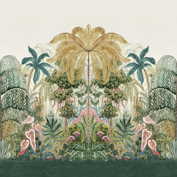 Mombasa - Tropical Banner Wp Orange By Clarke And Clarke | Clarke & Clarke Breegan Jane Wallcovering |Botanical & Floral  Wallcovering Print