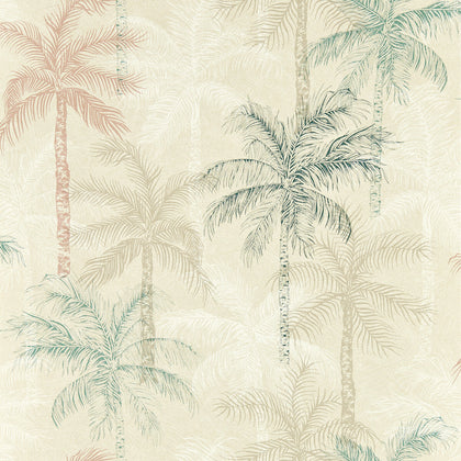 Palmyra - Mineral/Blush Wp Green By Clarke And Clarke | Clarke & Clarke Breegan Jane Wallcovering |Botanical & Floral Texture Wallcovering Print