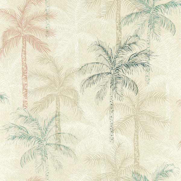 Palmyra - Mineral/Blush Wp Green By Clarke And Clarke | Clarke & Clarke Breegan Jane Wallcovering |Botanical & Floral Texture Wallcovering Print