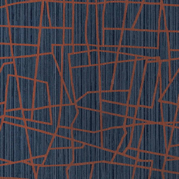 Amsterdam Scribble Spicy Navy Wallcovering | Phillipe Romano