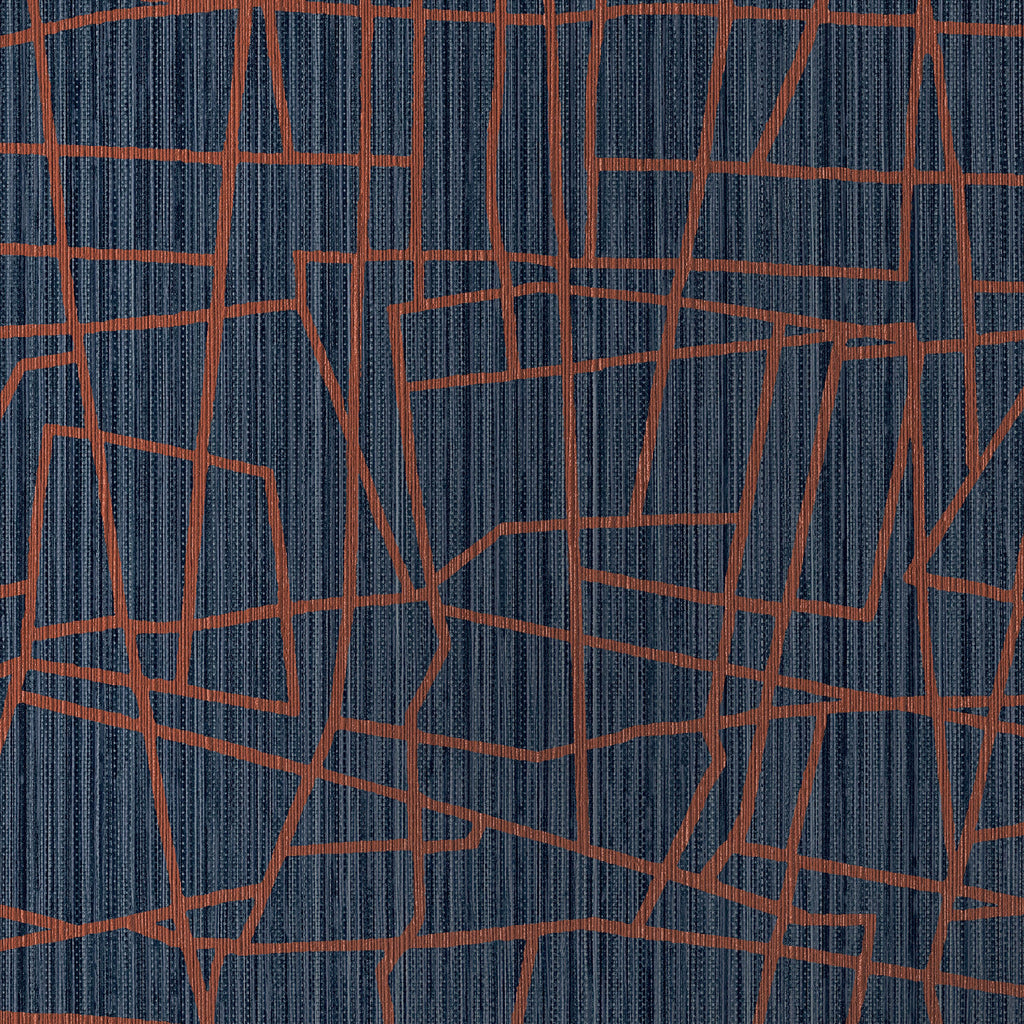 Amsterdam Scribble Spicy Navy Wallcovering | Phillipe Romano