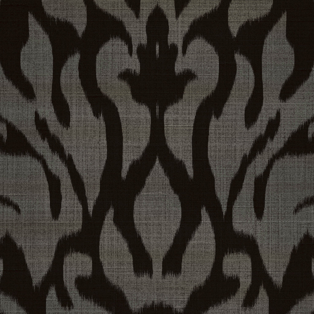 Amsterdam Shadow Damask Black Pearl Wallcovering | Phillipe Romano