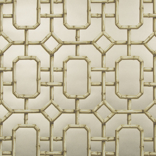 Bambu Fret - Pewter Beige | Kravet Couture | Jan Showers Glamorous | Modern Wallcovering Print