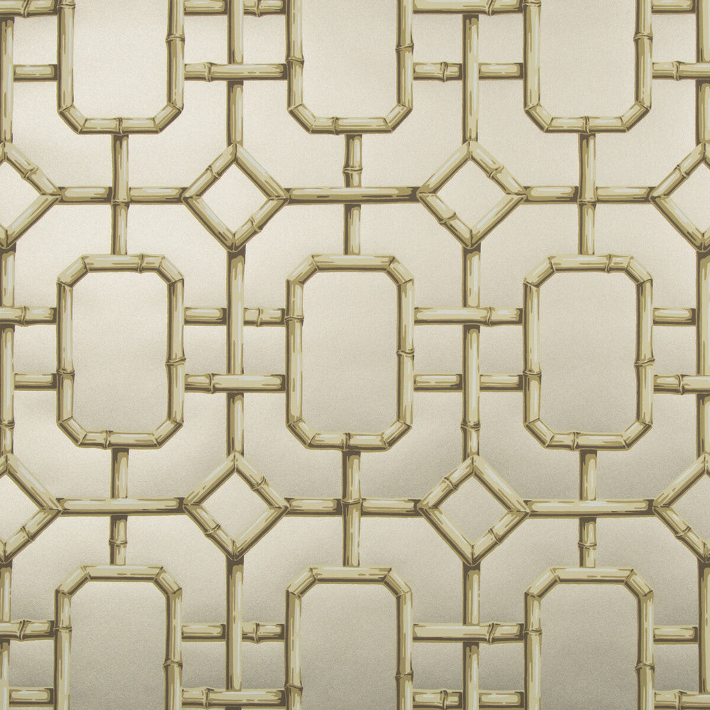 Bambu Fret - Pewter Beige | Kravet Couture | Jan Showers Glamorous | Modern Wallcovering Print