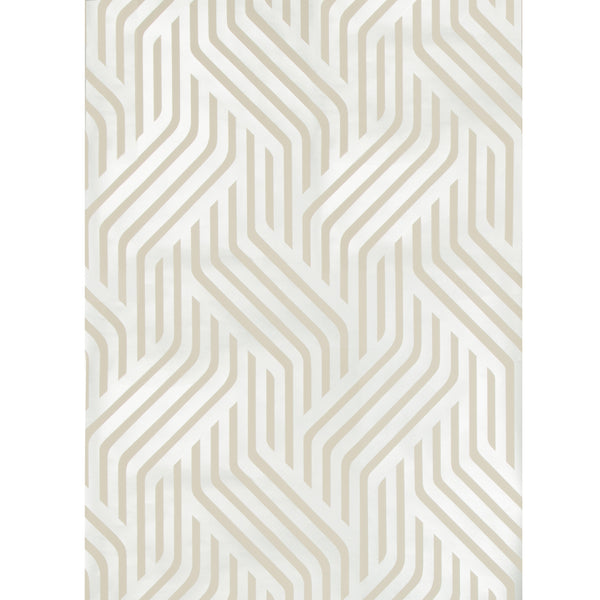 Proxmire - Platinum Metallic | Kravet Couture | Modern Tailor |Modern Geometric Wallcovering Print