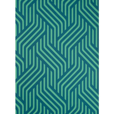 Proxmire - Peacock Dark Blue | Kravet Couture | Modern Tailor |Modern Geometric Wallcovering Print