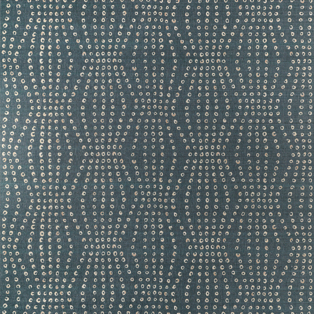 Puka - Blue Steel Indigo | Kravet Couture | Linherr Hollingsworth Boheme Ii |Geometric Metallic Wallcovering Print