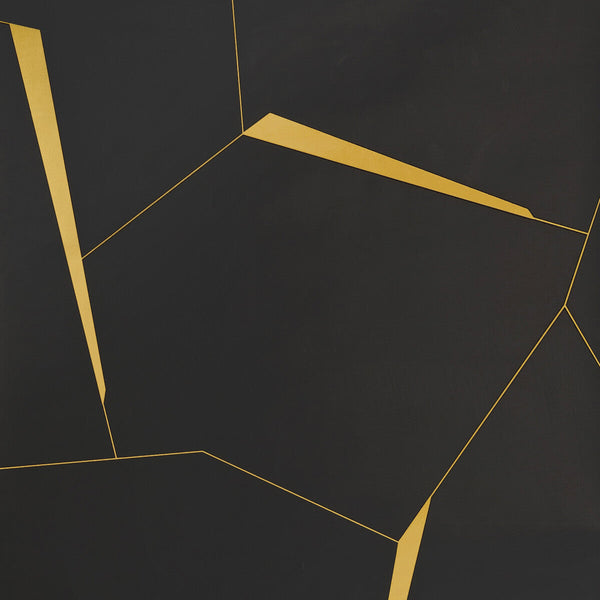 Divergent - Nori Black | Kravet Couture | Linherr Hollingsworth Boheme Ii |Geometric Metallic Wallcovering Print