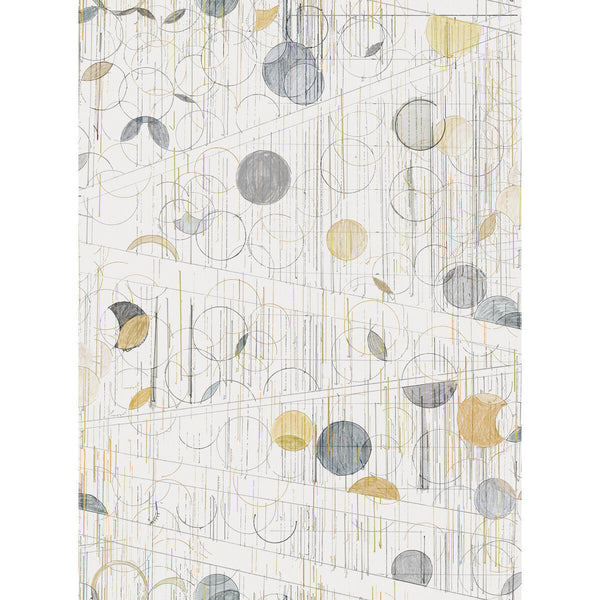 First Draft - Ironore Ivory | Kravet Couture | Paperscape Artist Series |Modern Geometric Wallcovering Print