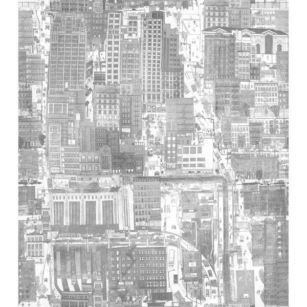 Urban Planning - Tinpan Grey | Kravet Couture | Paperscape Artist Series |Modern Novelty Wallcovering Print
