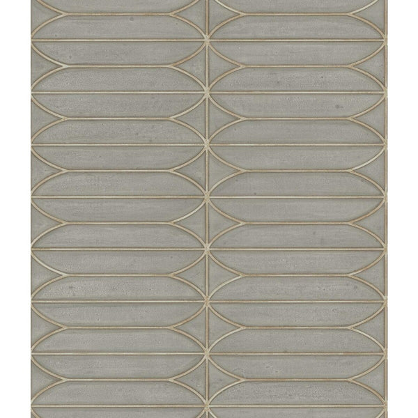 Kravet Design - W3594-416 Taupe | Kravet Design | Candice Olson Collection |Geometric Metallic Wallcovering Print