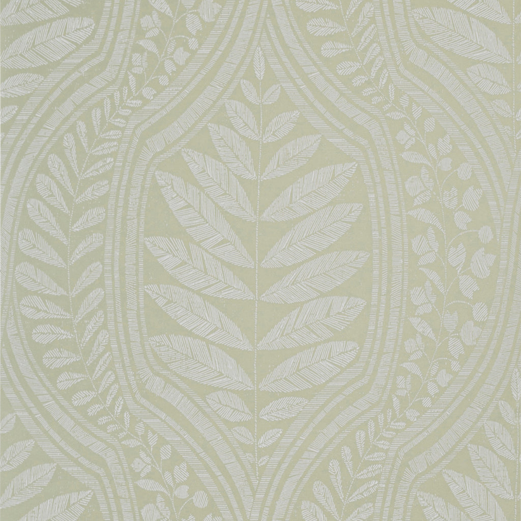 W3608-3 Green | Kravet Design | Botanical & Floral Damask Wallcovering Print