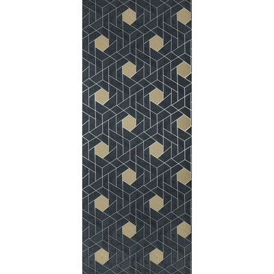 Kravet Design - W3609-50 Charcoal | Kravet Design |Geometric Metallic Wallcovering Print