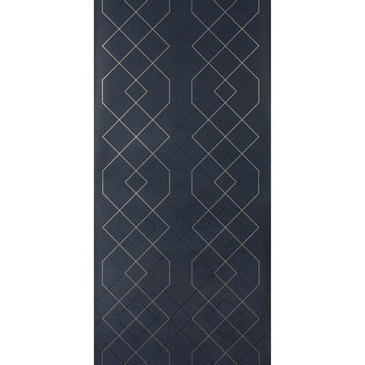 Kravet Design - W3613-50 Indigo | Kravet Design |Geometric Metallic Wallcovering Print