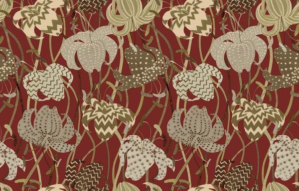 Lilium - 10232 Rust | Kravet Couture | Missoni Home Wallcoverings 03 | Botanical & Floral Wallcovering Print