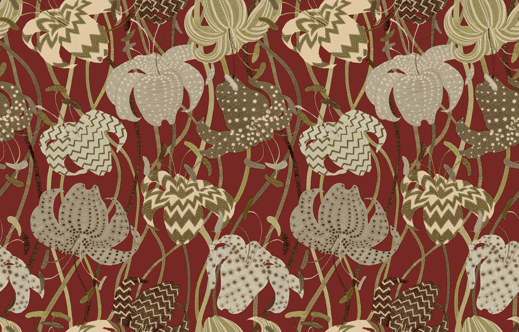 Lilium - 10232 Rust | Kravet Couture | Missoni Home Wallcoverings 03 | Botanical & Floral Wallcovering Print