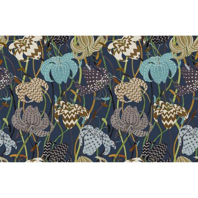 Lilium - 10233 Blue | Kravet Couture | Missoni Home Wallcoverings 03 | Botanical & Floral Wallcovering Print