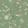 W3714-3 Green | Kravet Design | Ronald Redding |Chinoiserie Flora & Fauna Wallcovering Print