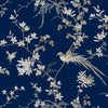 W3714-5 Blue | Kravet Design | Ronald Redding |Chinoiserie Flora & Fauna Wallcovering Print