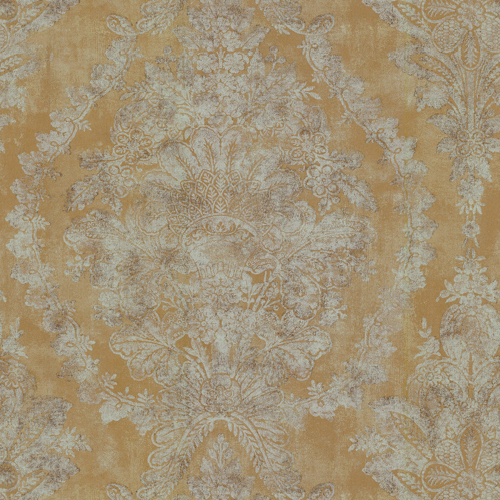 Kravet Design - W3715-40 Yellow | Kravet Design | Ronald Redding |Damask Wallcovering Print