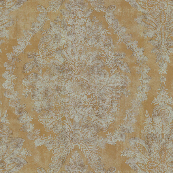 Kravet Design - W3715-40 Yellow | Kravet Design | Ronald Redding |Damask Wallcovering Print