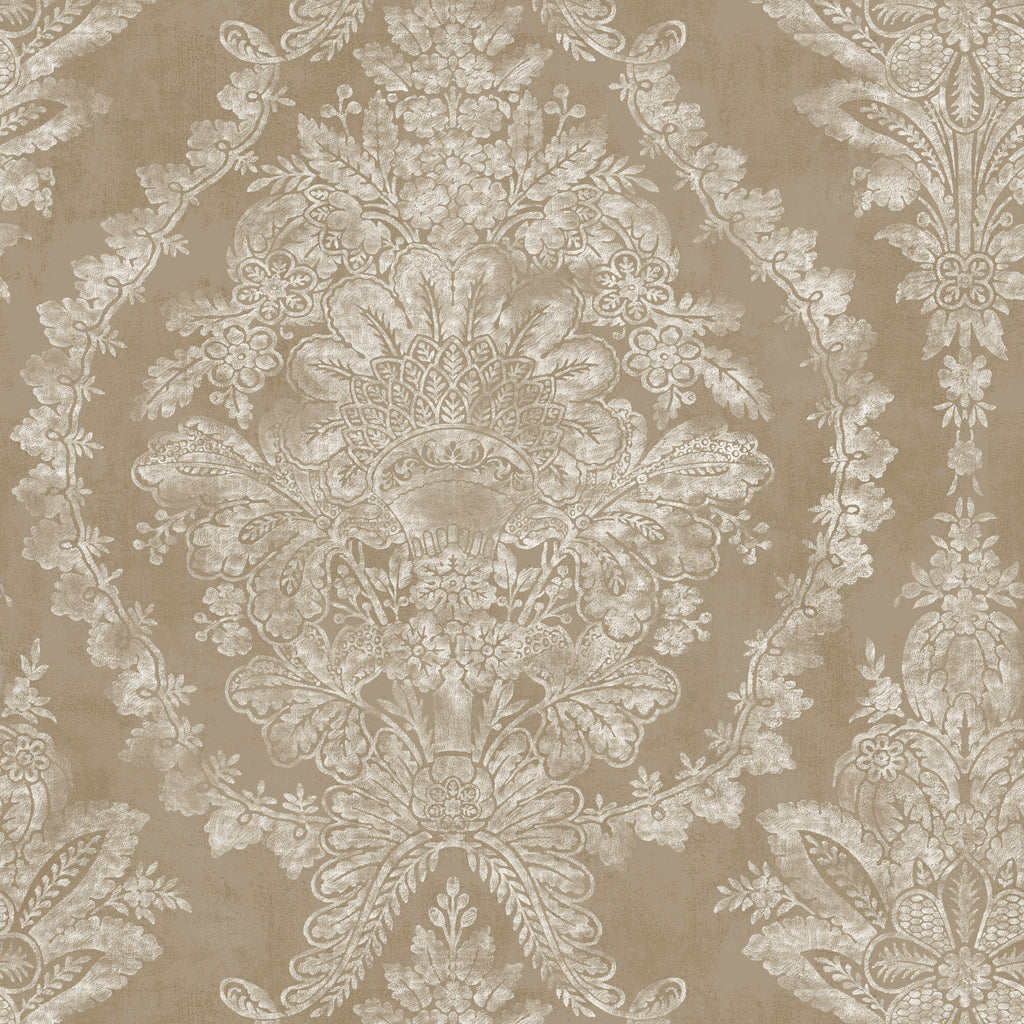 W3715-4 Bronze | Kravet Design | Ronald Redding |Damask Wallcovering Print