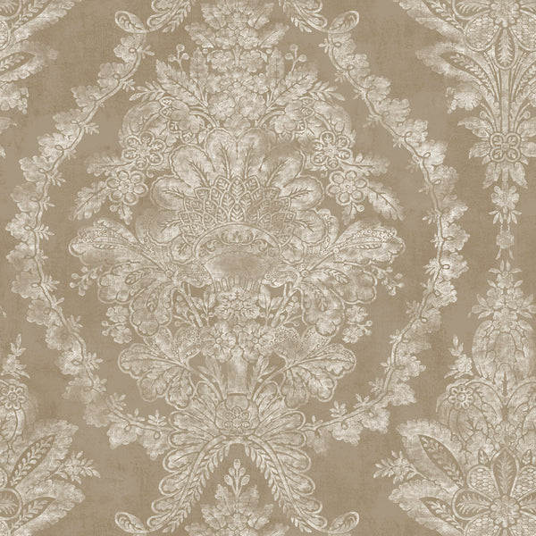 W3715-4 Bronze | Kravet Design | Ronald Redding |Damask Wallcovering Print