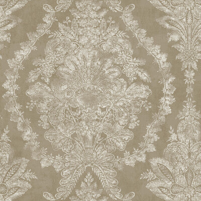 W3715-4 Bronze | Kravet Design | Ronald Redding |Damask Wallcovering Print