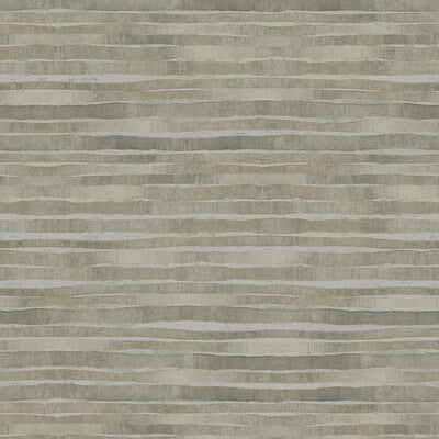 Kravet Design - W3716-16 Brown | Kravet Design | Ronald Redding |Metallic Stripes Wallcovering Print