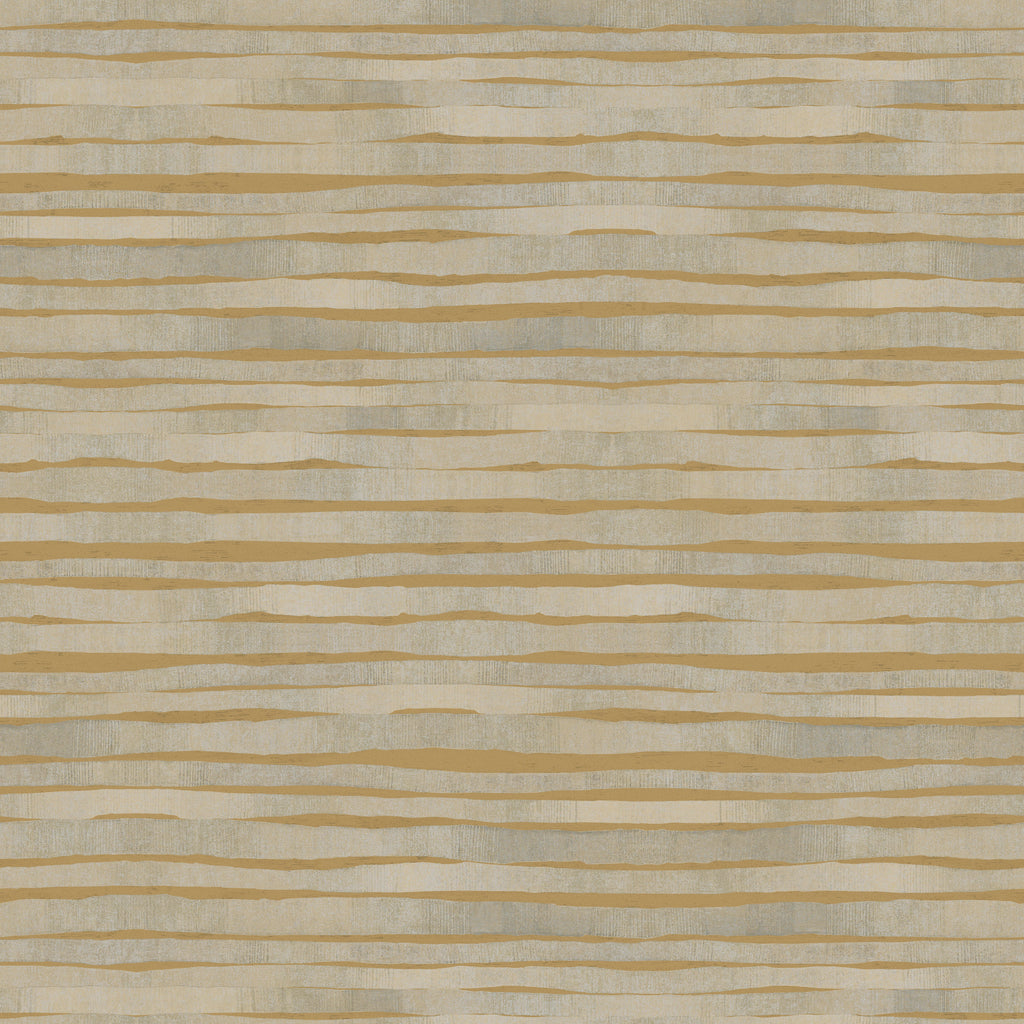 W3716-4 Gold | Kravet Design | Ronald Redding |Metallic Stripes Wallcovering Print