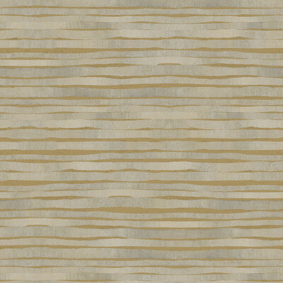 W3716-4 Gold | Kravet Design | Ronald Redding |Metallic Stripes Wallcovering Print