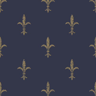 Kravet Design - W3717-50 Dark Blue | Kravet Design | Ronald Redding |Tone On Tone Wallcovering Print
