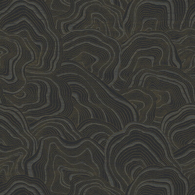 W3719-8 Black | Kravet Design | Ronald Redding |Geometric Metallic Wallcovering Print