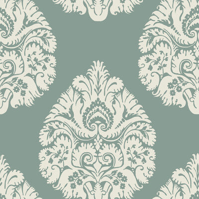 W3726-3 Teal | Kravet Design | Ronald Redding |Damask Wallcovering Print