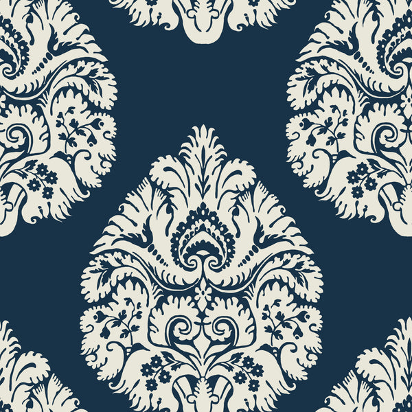 Kravet Design - W3726-50 Dark Blue Wallcovering | Kravet