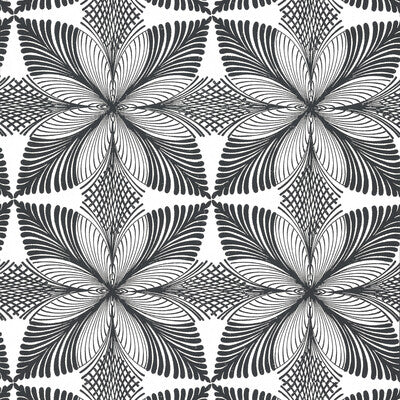 Kravet Design - W3734-816 Black | Kravet Design | Ronald Redding | Botanical & Floral Wallcovering Print