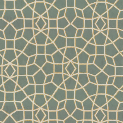 W3735-3 Green | Kravet Design | Ronald Redding |Geometric Wallcovering Print