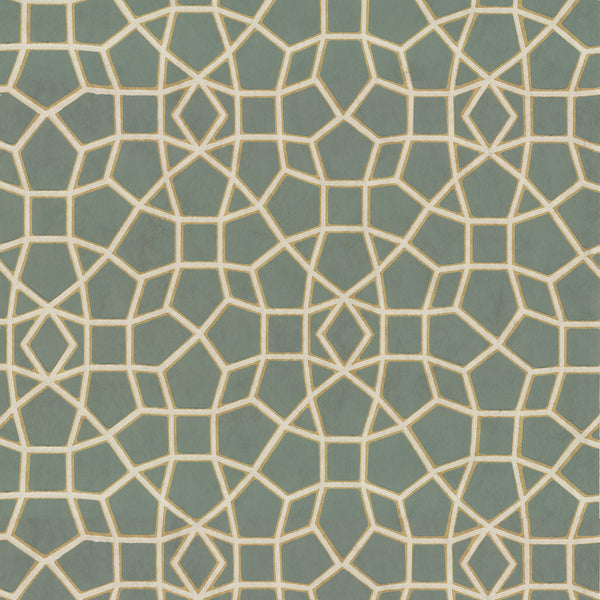 W3735-3 Green | Kravet Design | Ronald Redding |Geometric Wallcovering Print