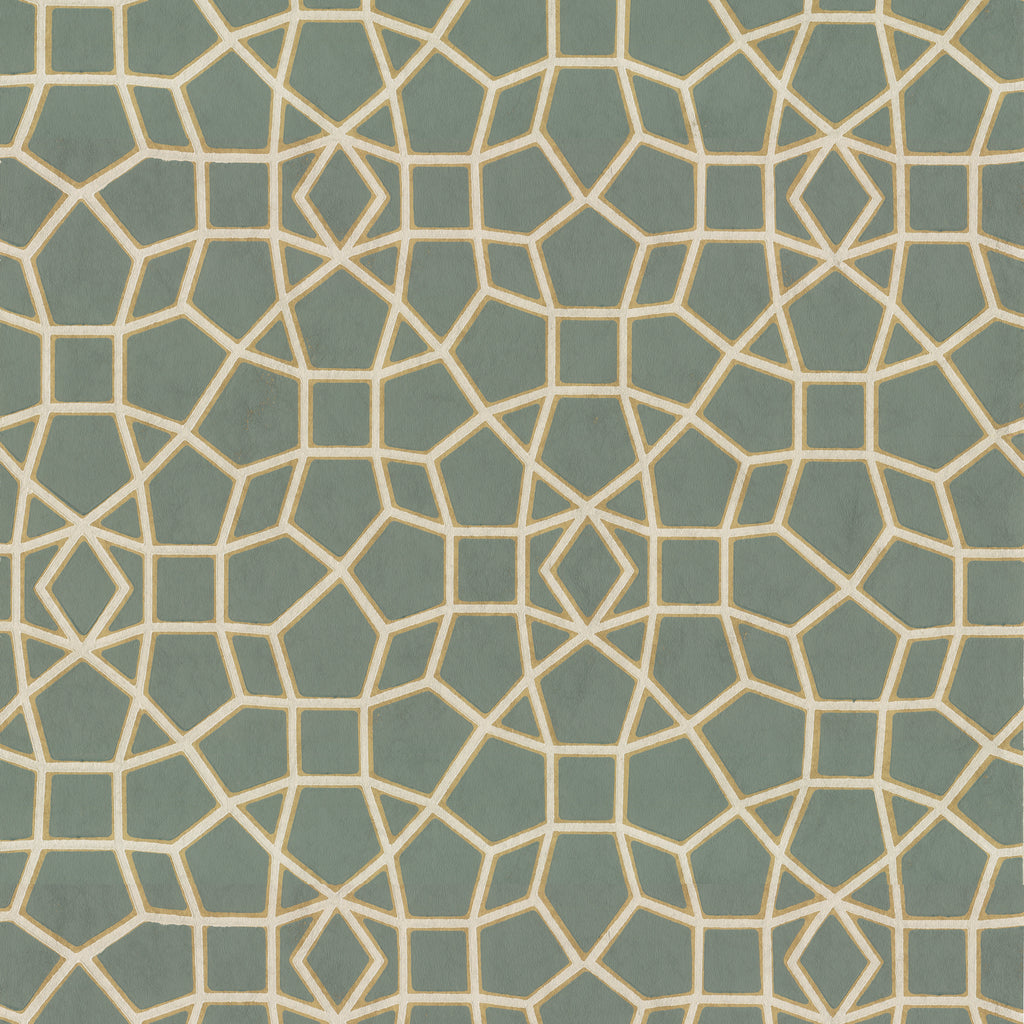 W3735-3 Green | Kravet Design | Ronald Redding |Geometric Wallcovering Print