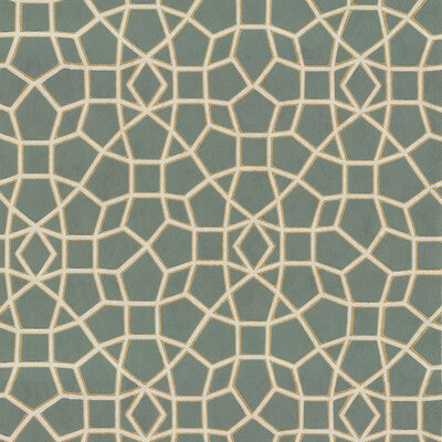 W3735-3 Green | Kravet Design | Ronald Redding |Geometric Wallcovering Print