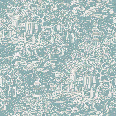 W3742-5 Blue | Kravet Design | Ronald Redding |Chinoiserie Wallcovering Print